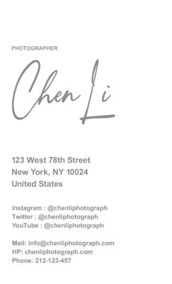 フォトグラファー名刺デザイン